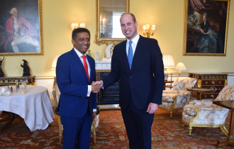 President Faure meets Prince William at Buckingham Palace