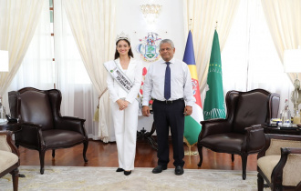 President Ramkalawan meets with Miss University Africa Tourism 2021