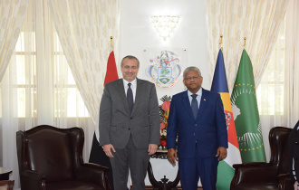 The outgoing Egyptian Ambassador to Seychelles bids farewell at State House