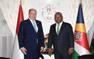 President Ramkalawan receives His Serene Highness Prince Albert II, Sovereign Prince of Monaco at State House