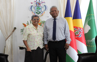 President Ramkalawan meets Sister Alice for a farewell meeting