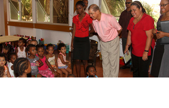 President Michel Visits The Mont Fleuri District