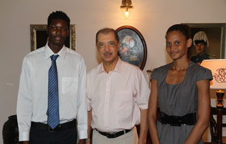 President Michel receives Seychellois Athletes who won golds at South African Open Athletic Championships