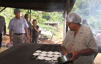 President Michel visits businesses in the Anse Boileau and Anse Royale districts