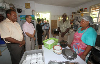 President Michel visits businesses at Roche Caiman and Les Mamelles