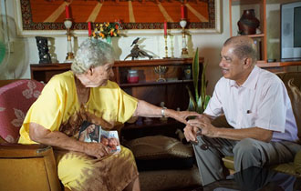 President Michel visits the Baie Sainte Anne Praslin community